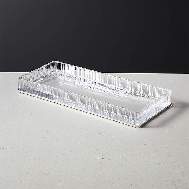 Ribbed Glass Vanity Tray Clear - Threshold™ : Target