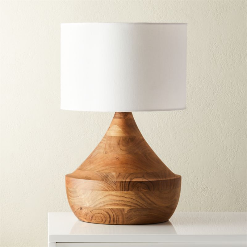 natural wood table lamp