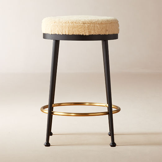 Atlas Shearling White Counter Stool