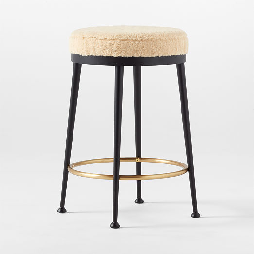 Atlas Shearling White Counter Stool