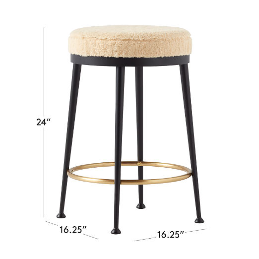 Atlas Shearling White Counter Stool