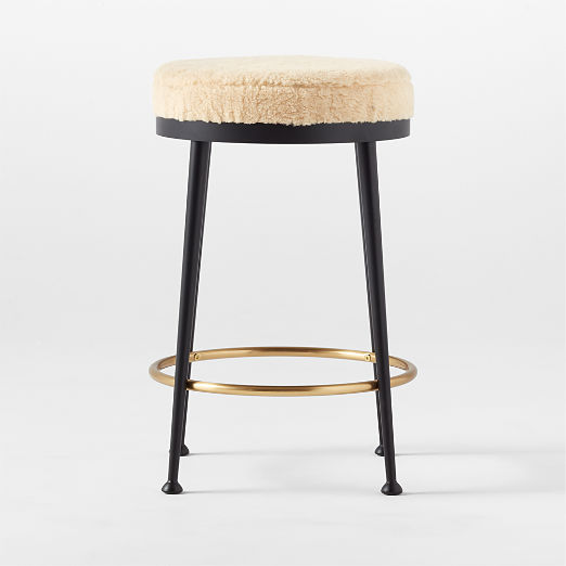 Atlas Shearling White Counter Stool