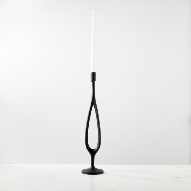 View Atura Black Taper Candle Holder Large details