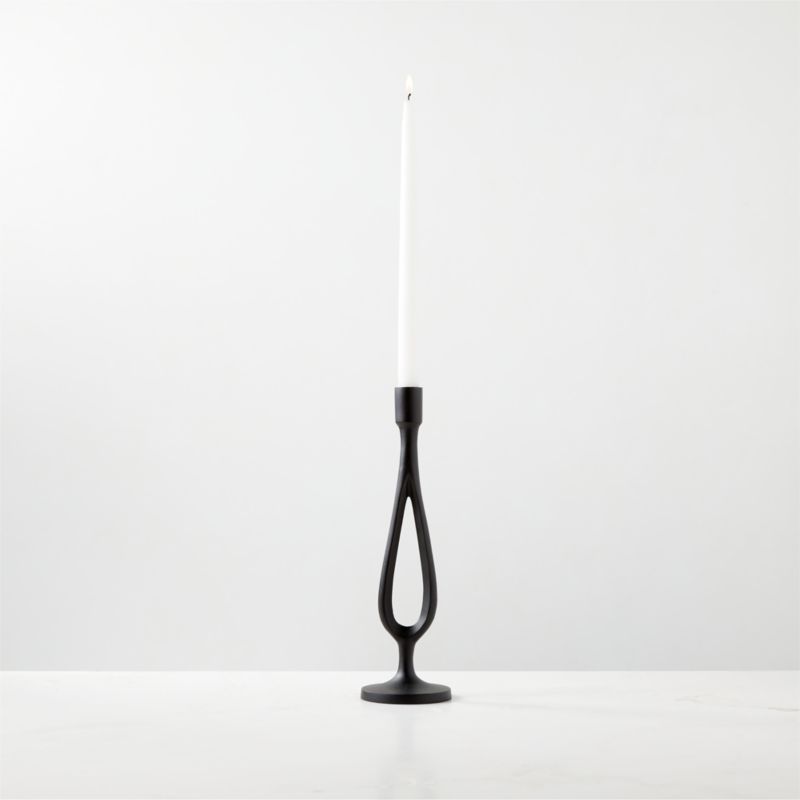 View Atura Black Taper Candle Holder Small details