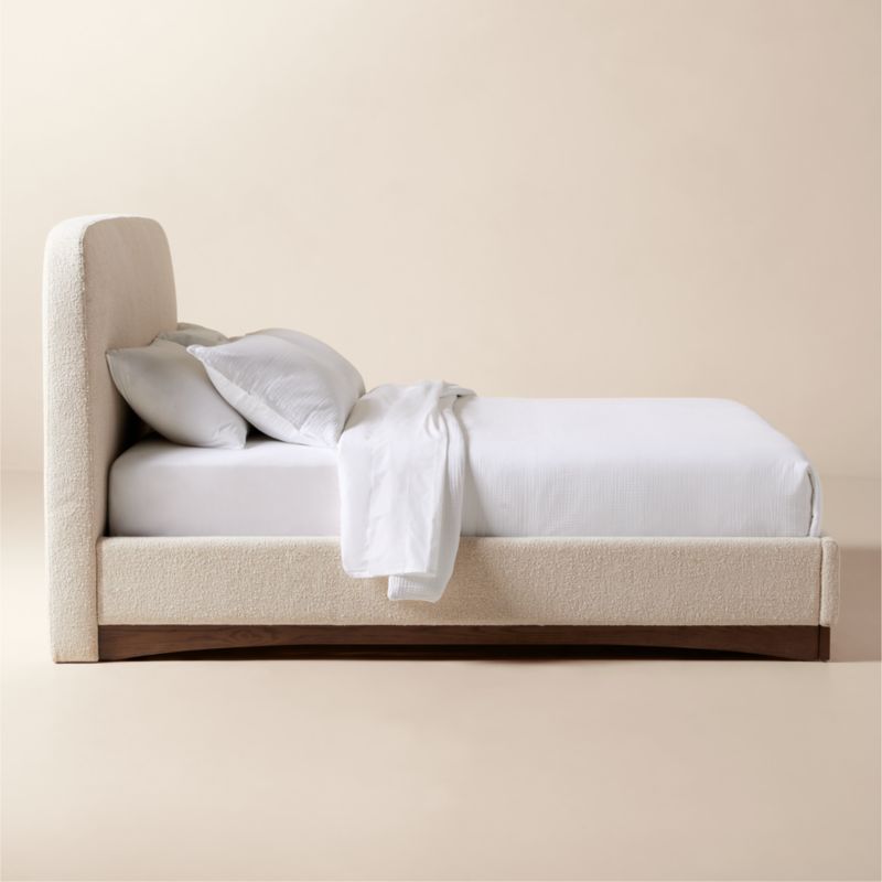 Auburn Warm White Boucle Upholstered King Bed - image 3 of 6