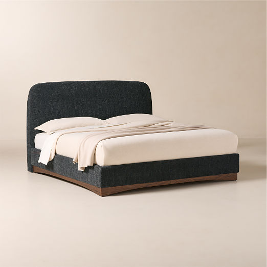 Auburn Charcoal Grey Boucle Upholstered King Bed