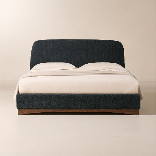 Auburn Charcoal Grey Boucle Upholstered Bed