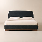 Plaza Smoked Amber Velvet Upholstered King Bed