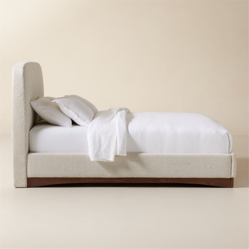 Auburn Warm White Boucle Upholstered Queen Bed - image 2 of 5