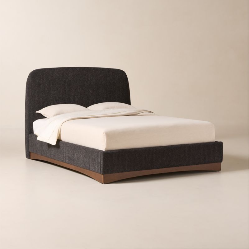 Auburn Charcoal Grey Boucle Upholstered Queen Bed - image 1 of 6