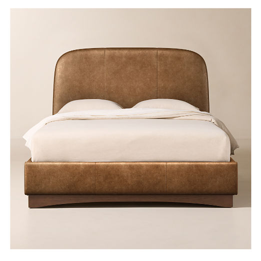 Auburn Bello Saddle Leather Upholstered Bed