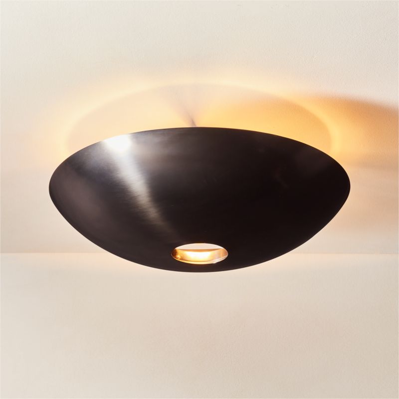 Auden Blackened Brass Flush Mount Light 16.5