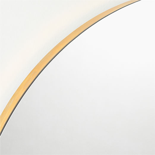 Audre Unlacquered Brass Round Wall Mirror 24"