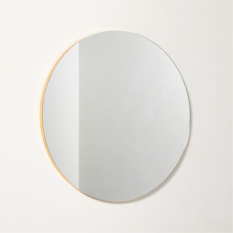 Audre Unlacquered Brass Round Wall Mirror 24" - image 1 of 3