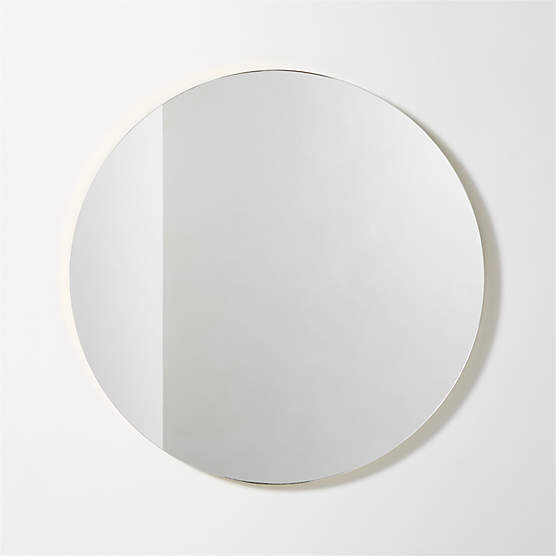 Audre Unlacquered Brass Round Wall Mirror 24"