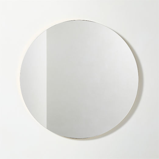 Audre Unlacquered Brass Round Wall Mirror 24"