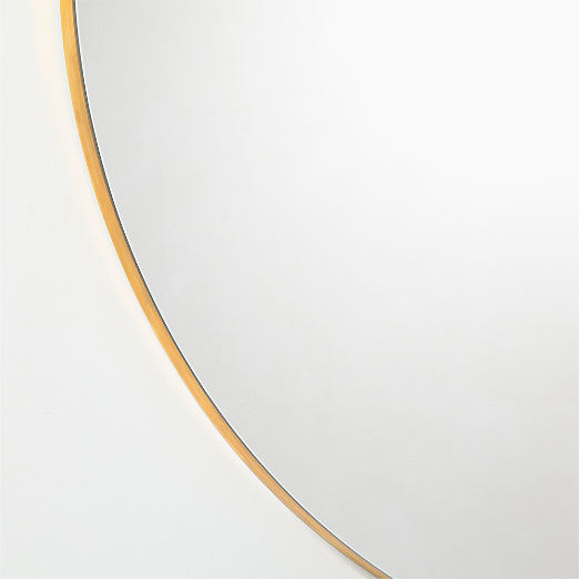 Audre Unlacquered Brass Round Wall Mirror 36"