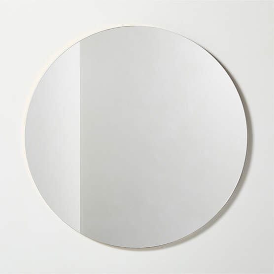 Audre Unlacquered Brass Round Wall Mirror 36"