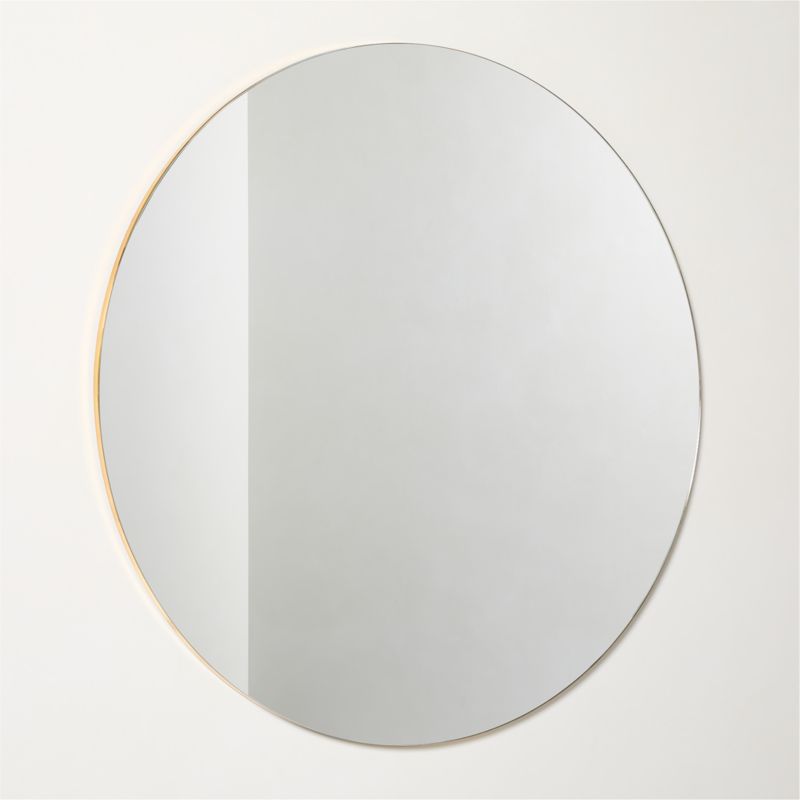 Audre Unlacquered Brass Round Wall Mirror 48" - image 1 of 3