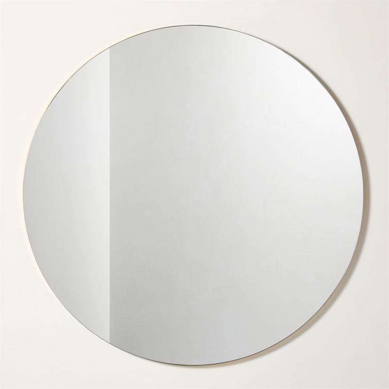 Audre Unlacquered Brass Round Wall Mirror 48" - image 0 of 3