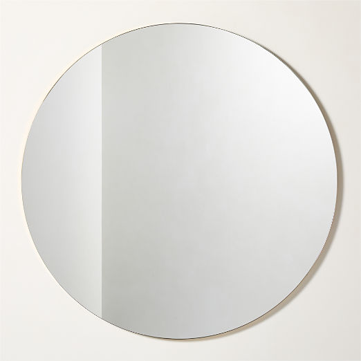 Audre Unlacquered Brass Round Wall Mirror 48"