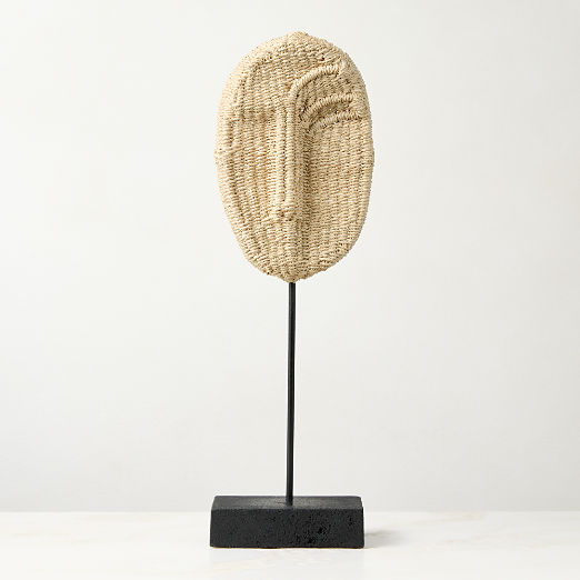 August Woven Rattan Mask Decorative Sculpture