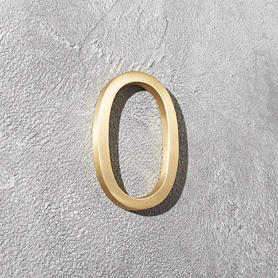 Aurele 4" Brushed Brass House Number 0