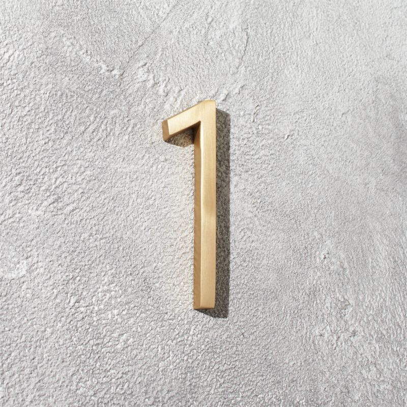 View Aurele 4" Brushed Brass House Number 1 details