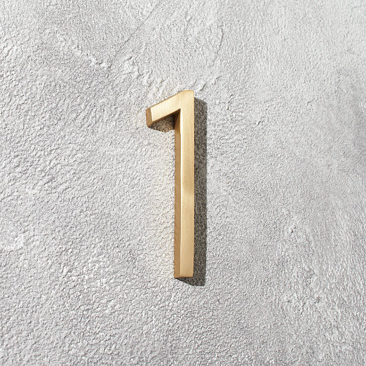 Aurele 4" Brushed Brass House Number 1