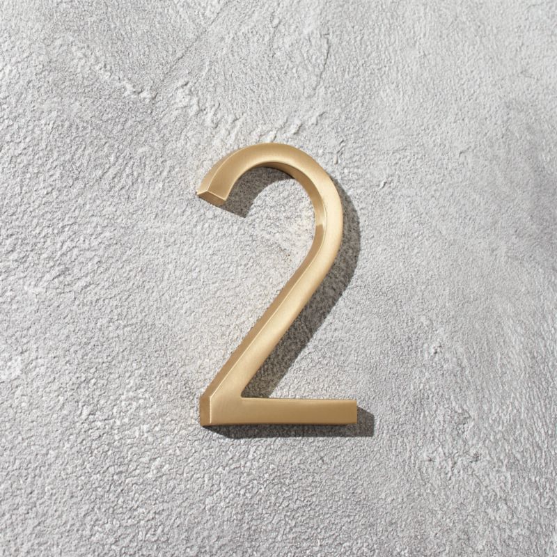 Aurele 4" Brushed Brass House Number 2 - image 0 of 3