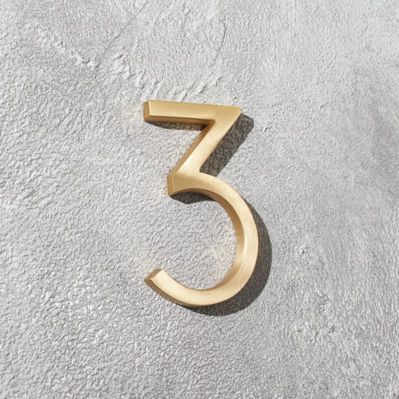 Aurele 4" Brushed Brass House Number 3 - image 0 of 3