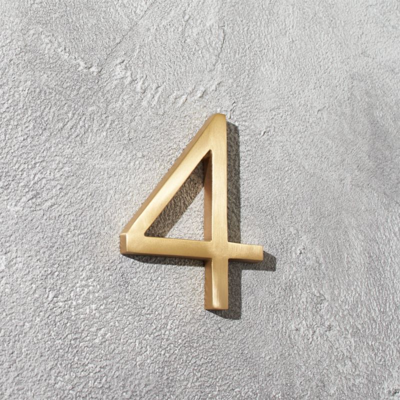 Aurele 4" Brushed Brass House Number 4 - image 0 of 3