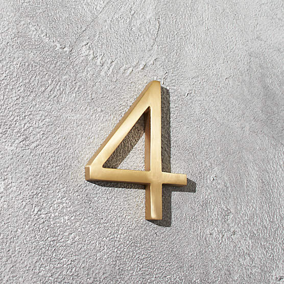 Aurele 4" Brushed Brass House Number 4