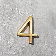 Aurele 4" Brushed Brass House Number 4