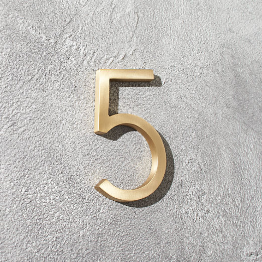 Aurele 4" Brushed Brass House Number 5