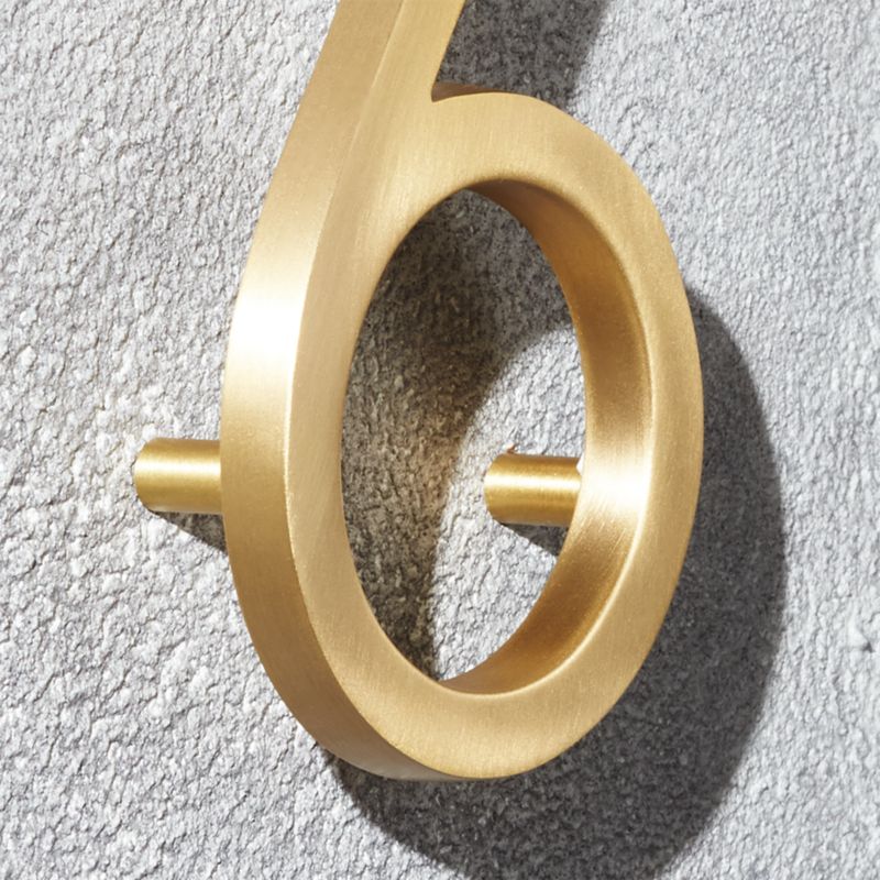 Aurele 4" Brushed Brass House Number 1 - image 2 of 3