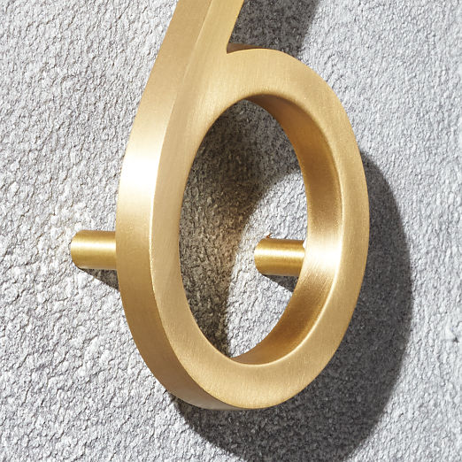 Aurele 4" Brushed Brass House Number 8