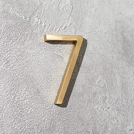 Aurele 4" Brushed Brass House Number 7