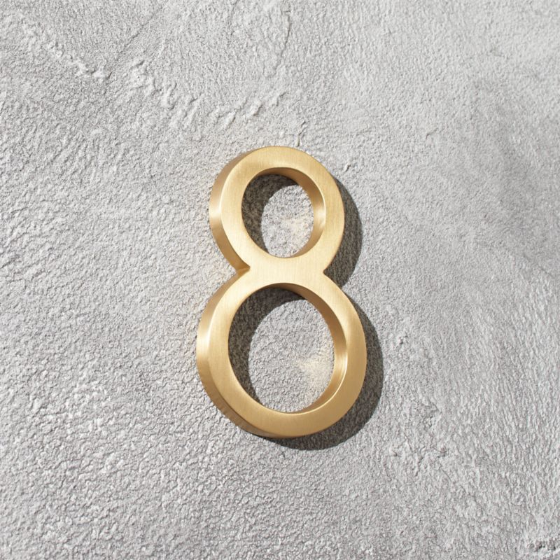 Aurele 4" Brushed Brass House Number 8 - image 0 of 3