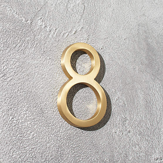 Aurele 4" Brushed Brass House Number 8