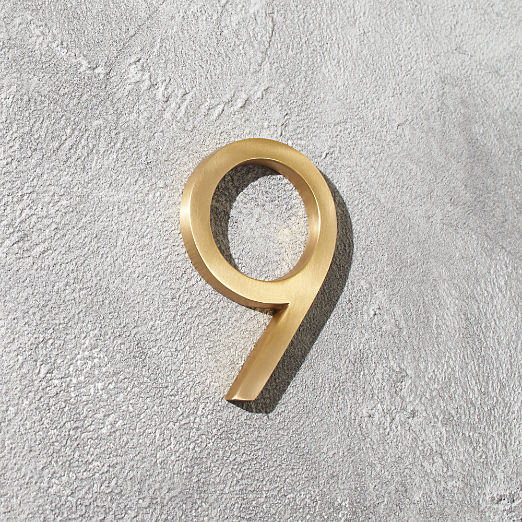 Aurele 4" Brushed Brass House Number 9