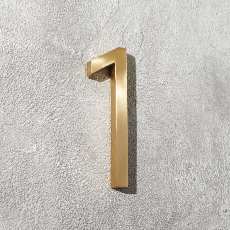 Aurele 6" Brushed Brass House Number 1 - image 0 of 4