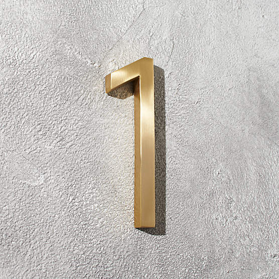 Aurele 6" Brushed Brass House Number 1