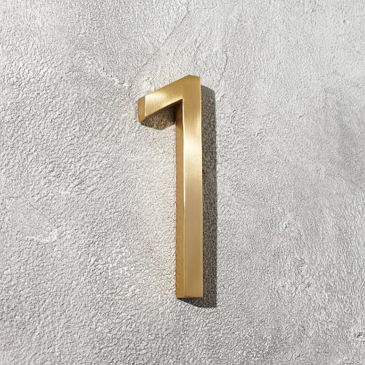 Aurele 6" Brushed Brass House Number 1