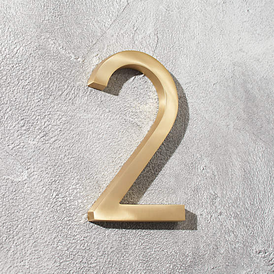 Aurele 6" Brushed Brass House Number 2