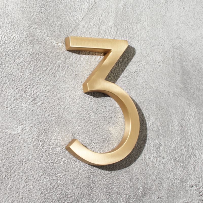 Aurele 6" Brushed Brass House Number 3 - image 0 of 4