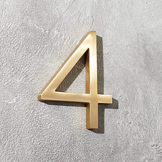 Aurele 6" Brushed Brass House Number 4