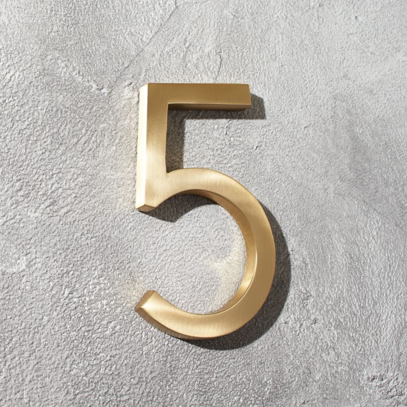 Aurele 6" Brushed Brass House Number 5 - image 0 of 3