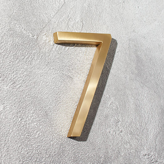 Aurele 6" Brushed Brass House Number 7