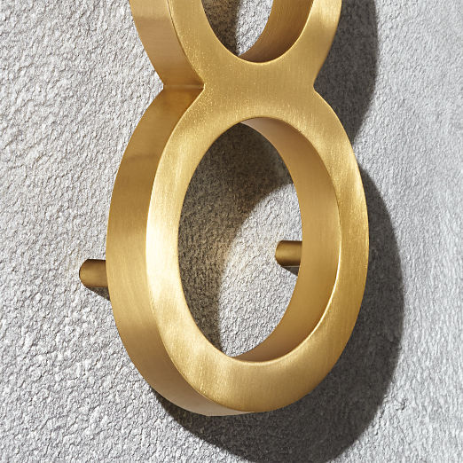 Aurele 6" Brushed Brass House Number 3